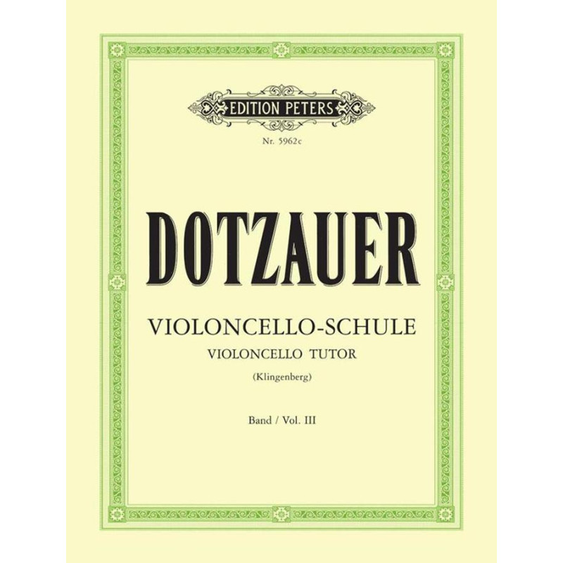 Violoncelloschule 3 - spartiti per violoncello - Friedrich Dotzauer - ED PETERS