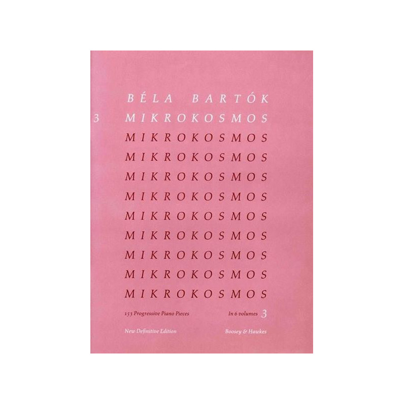 BELA BARTOK - MIKROKOSMOS VOL.  3  - PIANOFORTE
