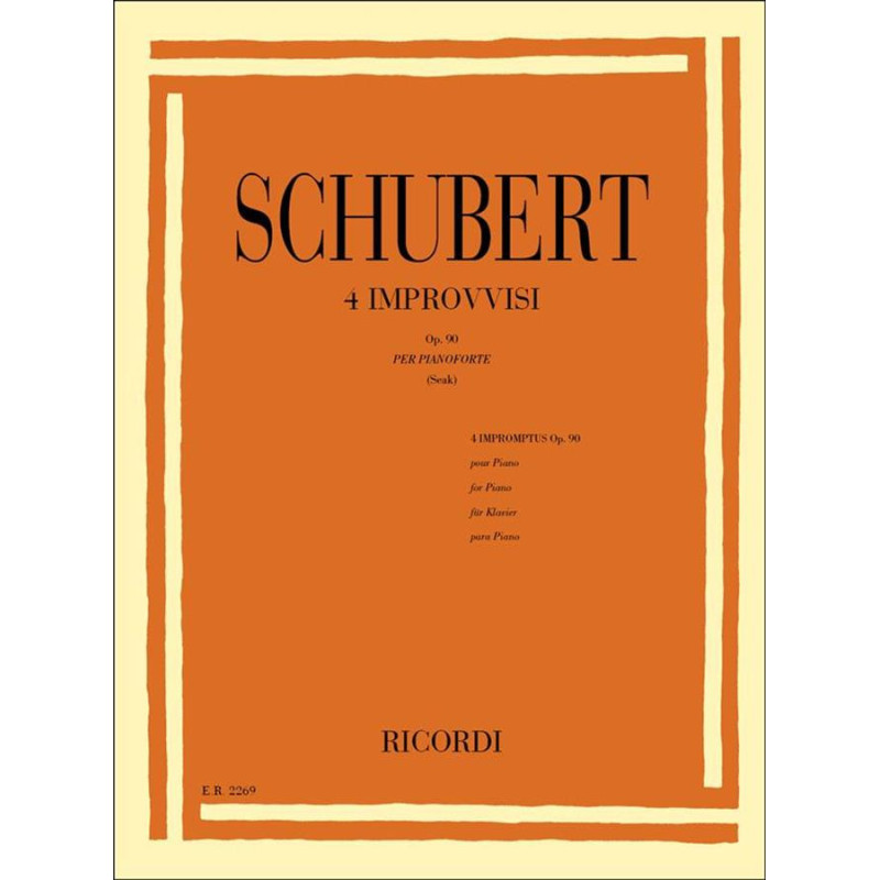 4 IMPROVVISI OP. 90 D. 899 - FRANZ SCHUBERT - SPARTITO PER PIANOFORTE