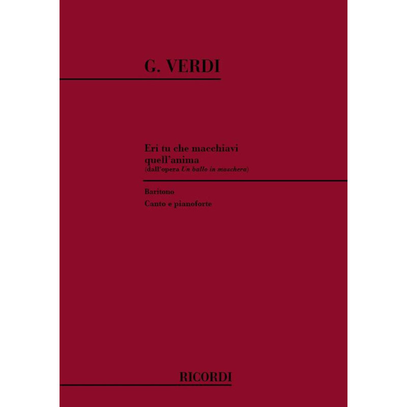 Un Ballo In Maschera:  - Giuseppe Verdi - Vocal and Piano