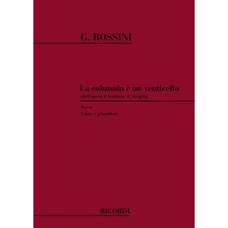 Il Barbiere Di Siviglia: La Calunnia E' Un - Gioachino Rossini - Vocal and Piano