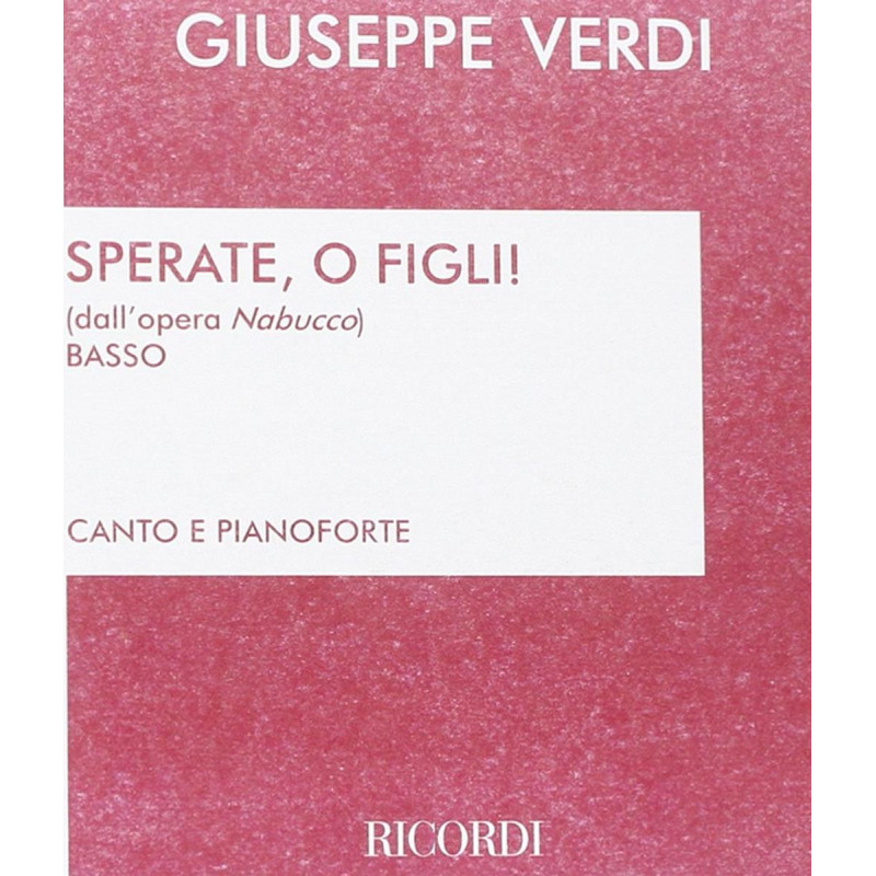 Nabucco: Sperate O Figli! - Giuseppe Verdi - Vocal and Piano