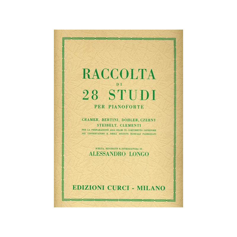 RACCOLTA DI 28 STUDI - PER PIANOFORTE - AUTORI VARI