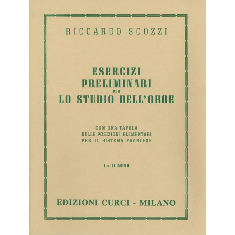 Esercizi preliminari per lo studio dell'oboe - Riccardo Scozzi
