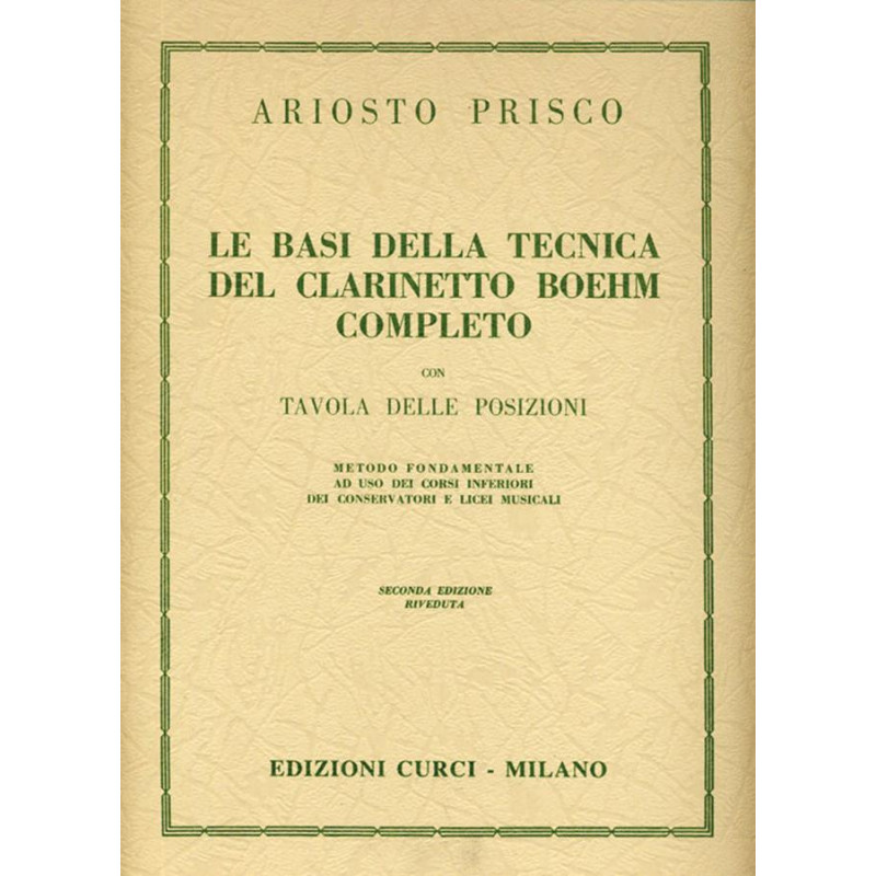 Le basi della tecnica del clarinetto Boehm completo - Ariosto Prisco