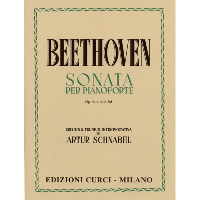Sonata op. 49, n. 2 in Sol - Ludwig van Beethoven - Pianoforte
