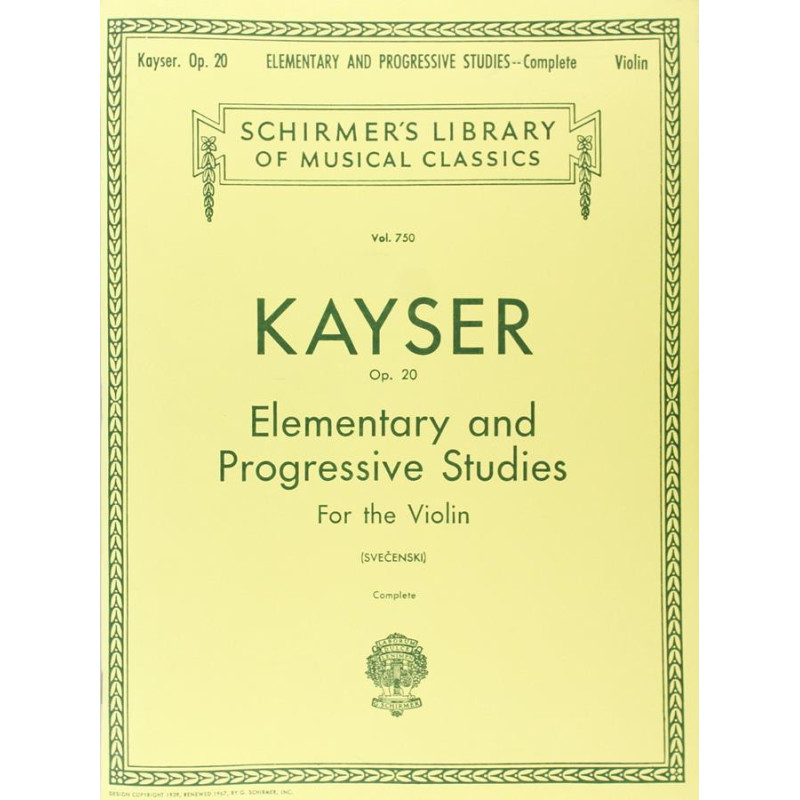 36 Elementary & Progressive Studies, Op. 20 - Heinrich Ernst Kayser  - Violino
