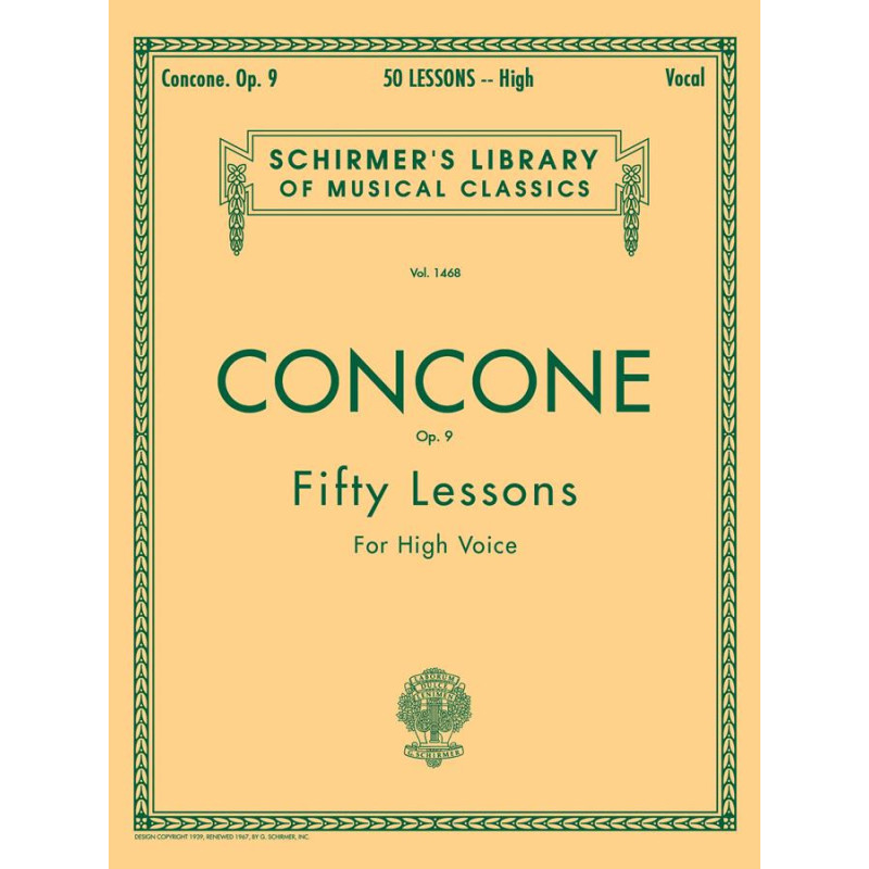 50 Lessons, Op. 9 - Joseph Concone - High Voice and Piano