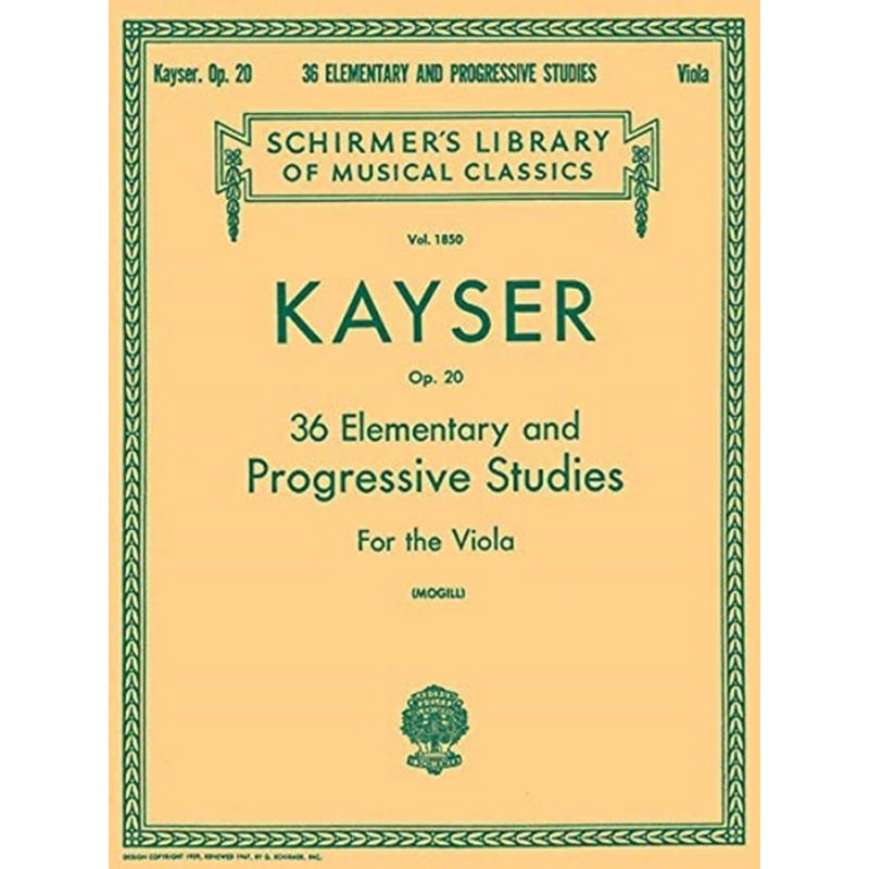 36 Elementary and Progressive Studies - Heinrich Ernst Kayser - per viola