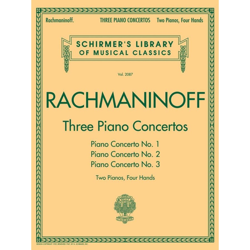 Three Piano Concertos - Nos. 1, 2 And 3 - 2 Pianos, 4 Hands - Sergei Rachmaninov