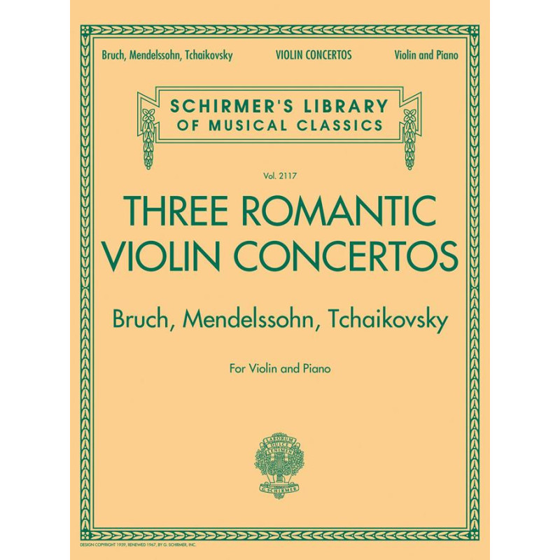 Three Romantic Violin Concertos - Spartito + Parte - Violino e pianoforte