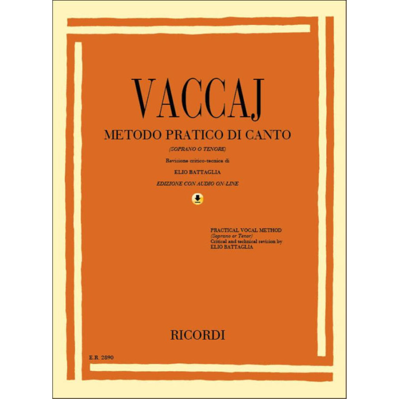 NICOLA VACCAJ - METODO PRATICO DI CANTO + Audio Online - SOPRANO O TENORE