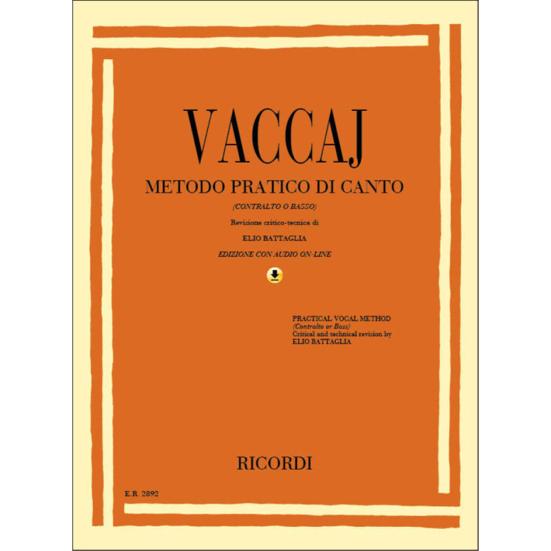 NICOLA VACCAJ - METODO PRATICO DI CANTO + AUDIO ONLINE - CONTRALTO O BASSO
