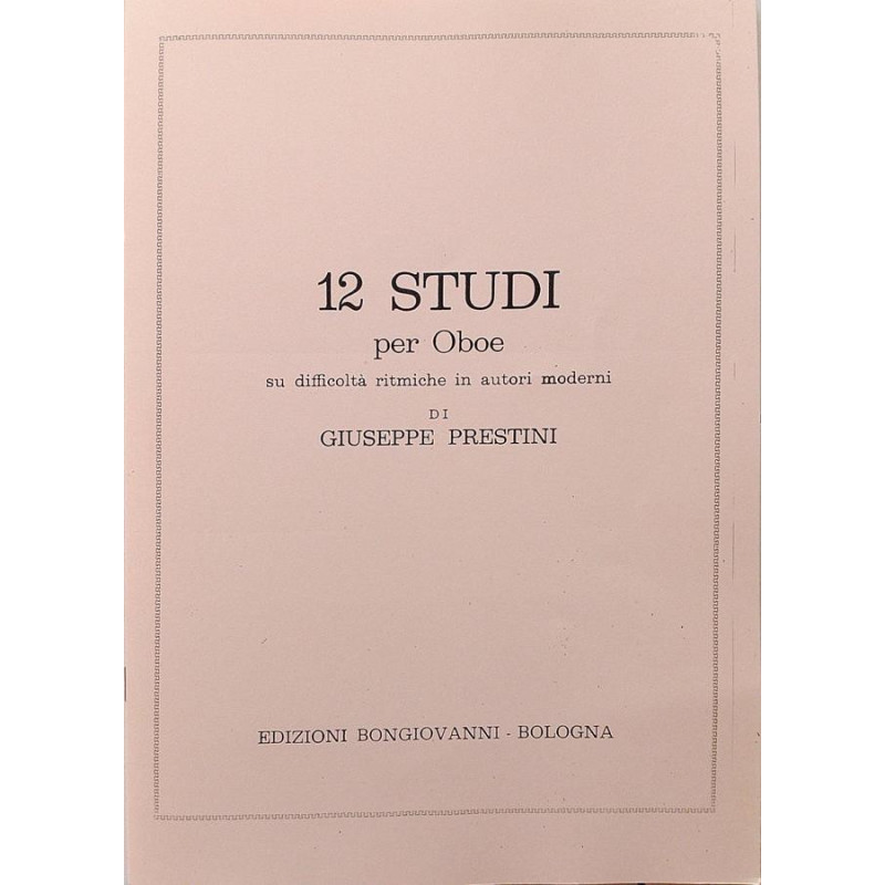 PRESTINI - 12 Studi per oboe su difficoltà ritmiche in autori moderni