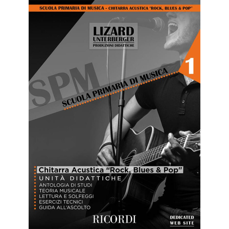 Chitarra acustica "Rock, Blues & Pop" + Audio Online- Miky Bianco - Lizard