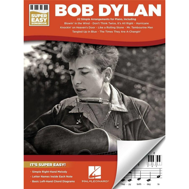 Bob Dylan - Super Easy Songbook - Pianoforte - libro di spartiti facili