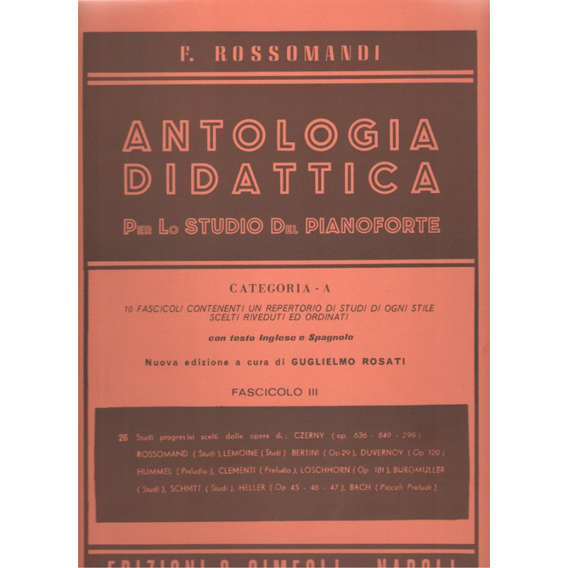 Antologia didattica cat. A. vol.3 - Rossomandi Florestano - Pianoforte