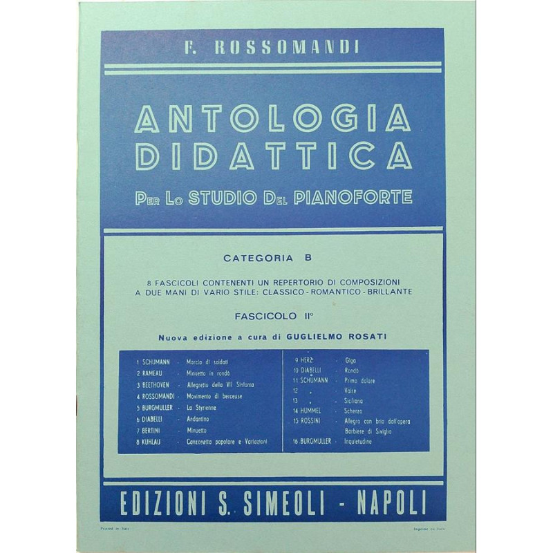 F. ROSSOMANDI - ANTOLOGIA DIDATTICA CAT. B  VOL. 2 - PER PIANOFORTE