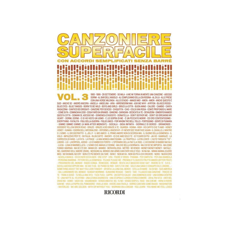 CANZONIERE SUPERFACILE VOL. 3 - CANZONIERE TESTI, ACCORDI