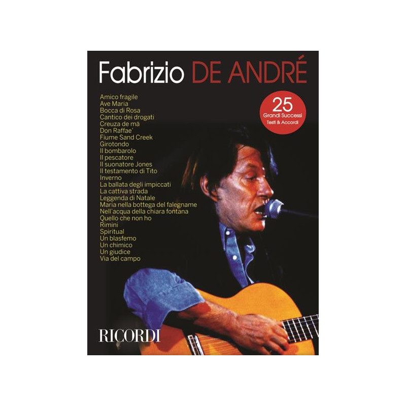 FABRIZIO DE ANDRE' - CANZONIERE - 25 SUCCESSI TESTI E ACCORDI