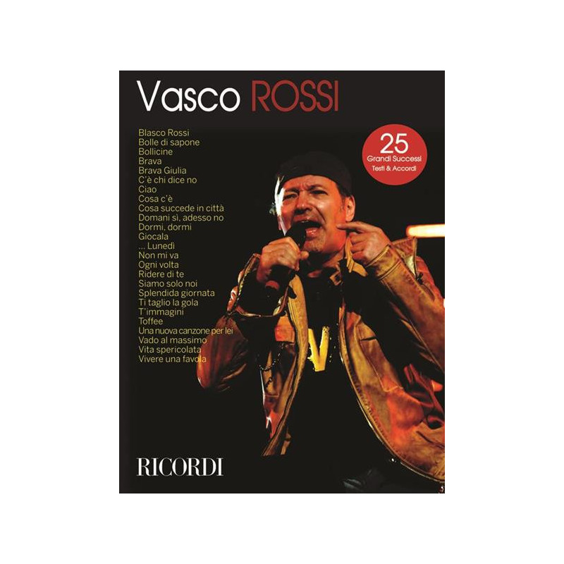 VASCO ROSSI - CANZONIERE - 25 SUCCESSI TESTI E ACCORDI