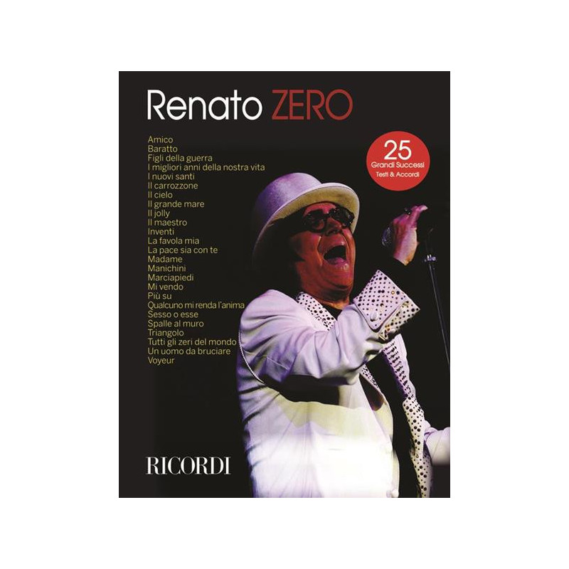 RENATO ZERO - CANZONIERE - 25 SUCCESSI TESTI E ACCORDI