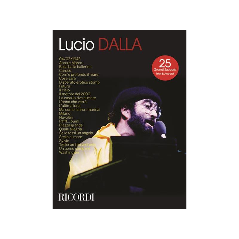 LUCIO DALLA - CANZONIERE - 25 SUCCESSI TESTI E ACCORDI