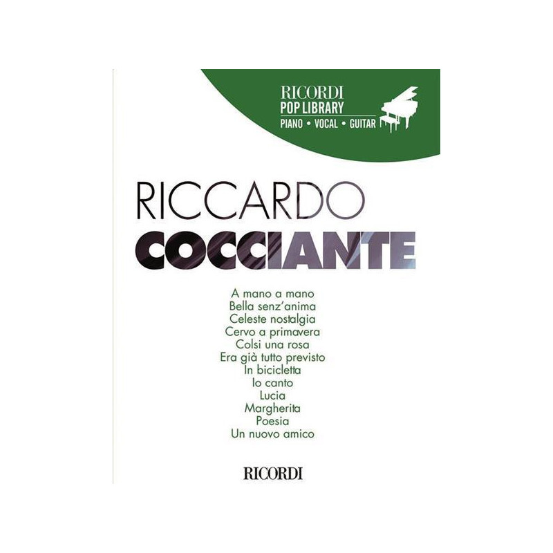RICCARDO COCCIANTE - RICORDI POP LIBRARY - CANTO - PIANOFORTE - CHITARRA