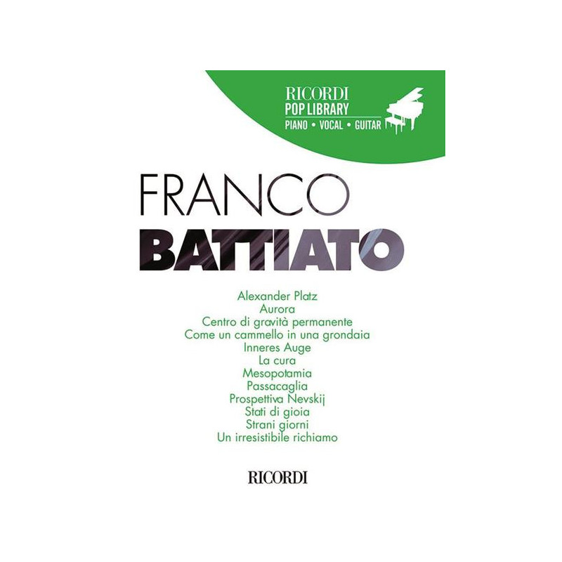 FRANCO BATTIATO - RICORDI POP LIBRARY - CANTO - PIANOFORTE - CHITARRA