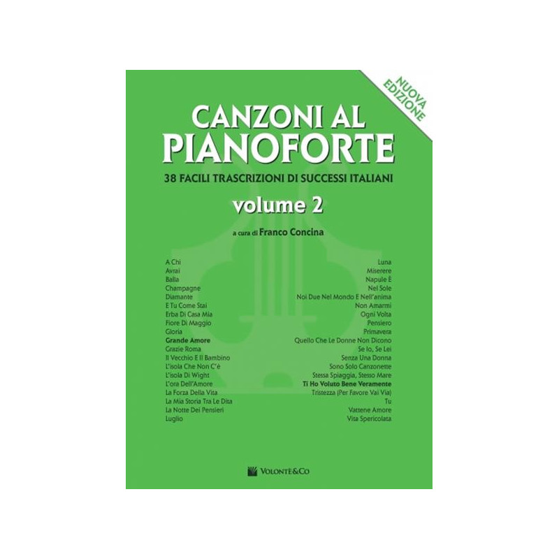 FRANCO CONCINA - CANZONI AL PIANOFORTE VOL. 2 - SPARTITI NUOVA EDIZIONE