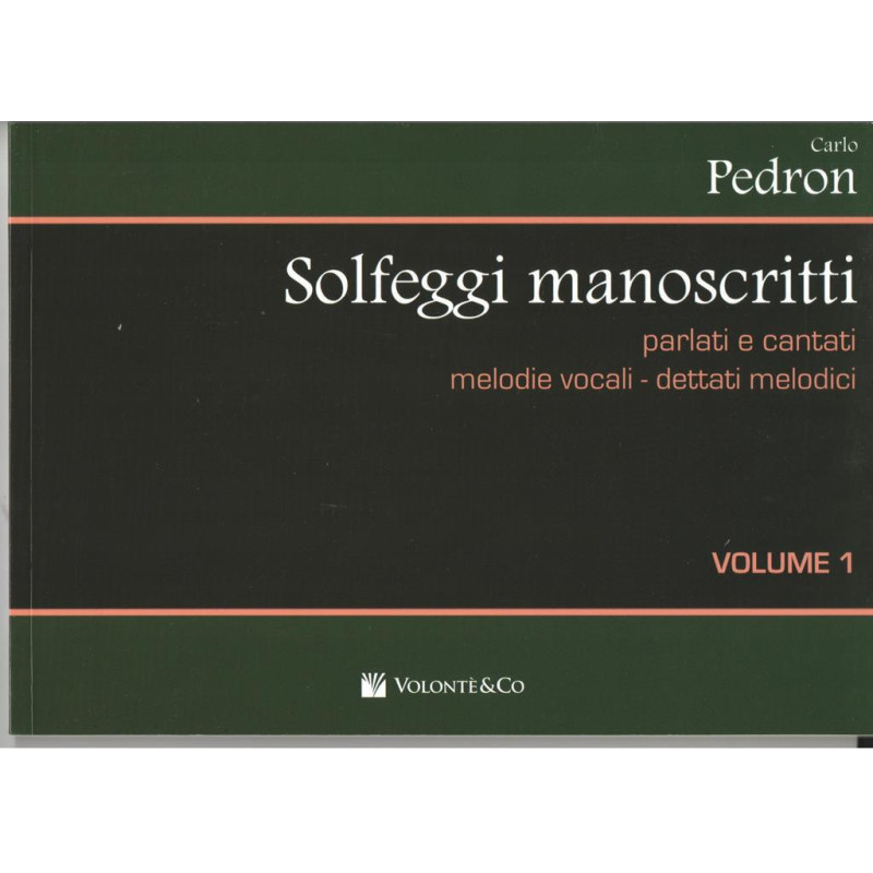 CARLO PEDRON - SOLFEGGI MANOSCRITTI - VOLUME 1