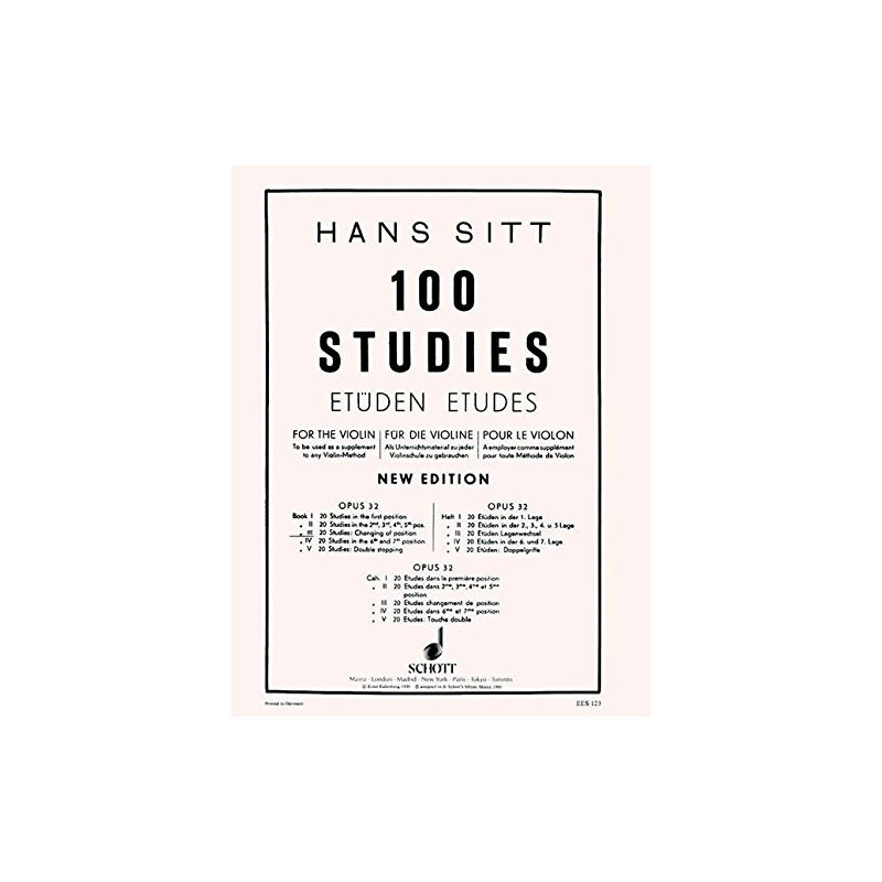 H. SITT - 100 ETUDES - OP. 32 - VOL3