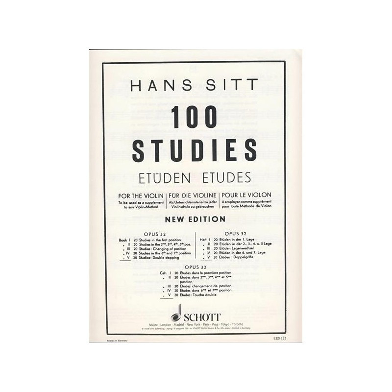 H. SITT - 100 ETUDES - OP. 32 - VOL5