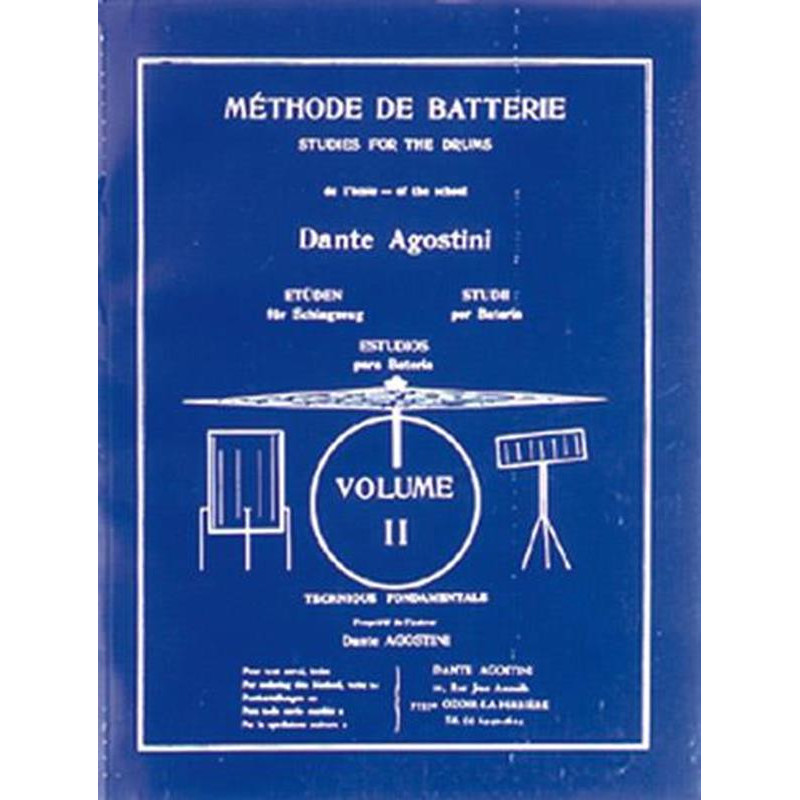 MÉTHODE DE BATTERIE - VOLUME 2  - DANTE AGOSTINI - METODO DI BATTERIA