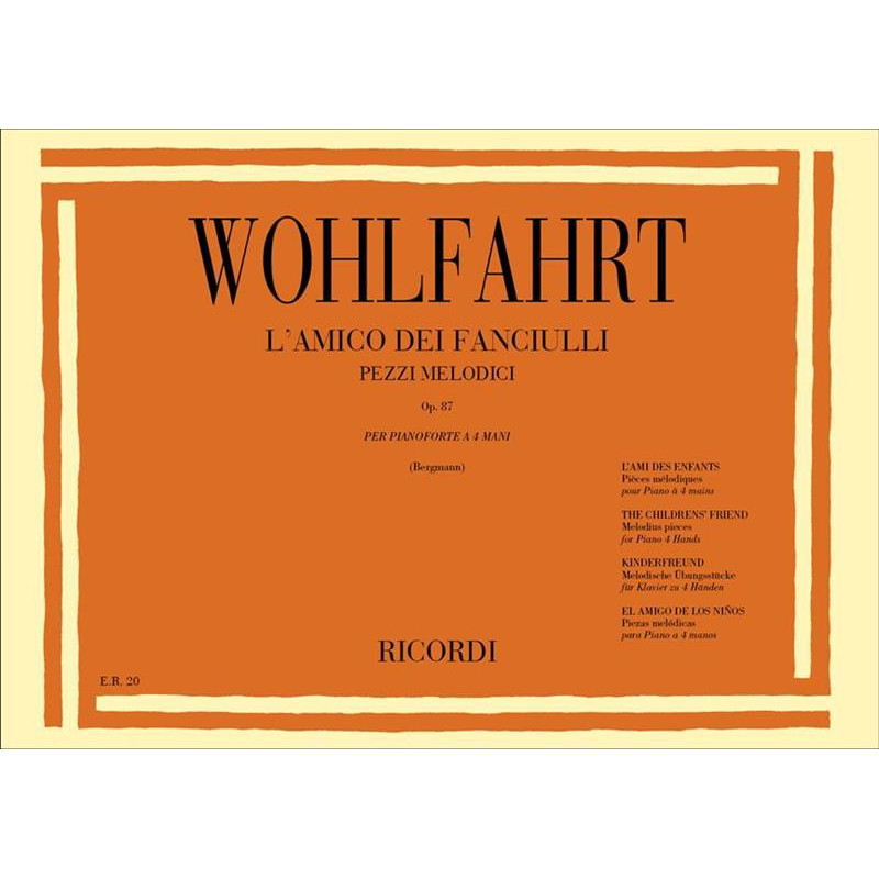 L'AMICO DEI FANCIULLI OP. 87 - PIANOFORTE A 4 MANI