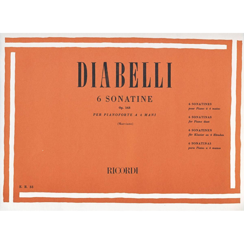 6 Sonatine Op. 163 - Anton Diabelli - Pianoforte a 4 mani
