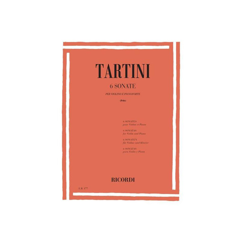 6 SONATE - GIUSEPPE TARTINI - VIOLINO E PIANOFORTE