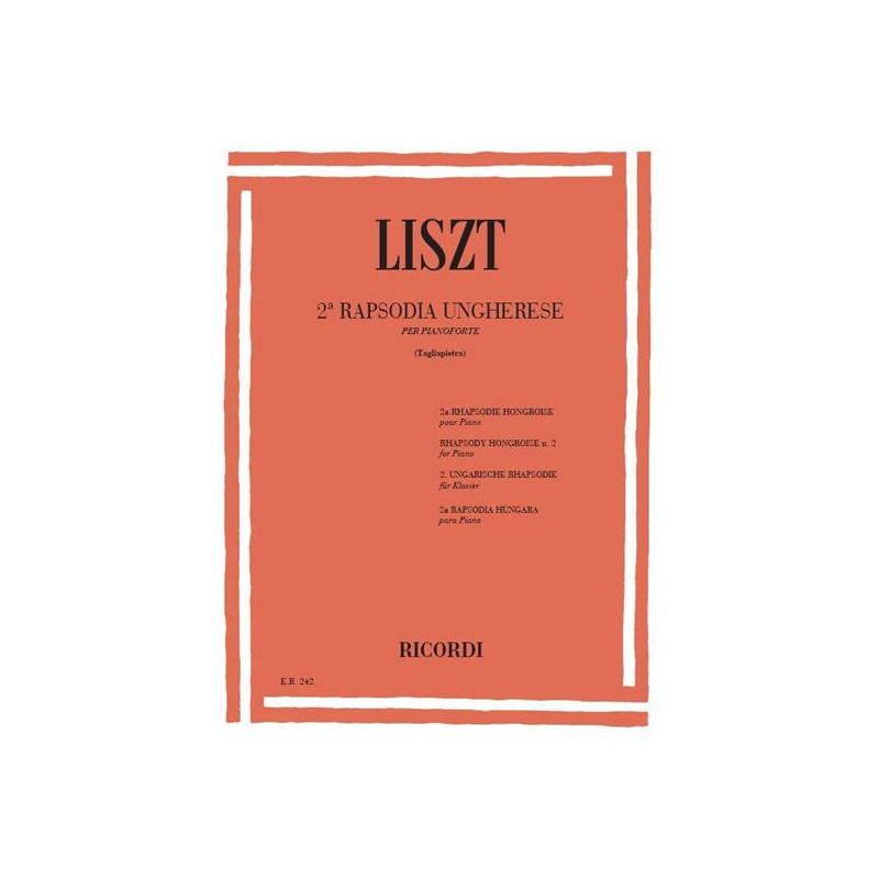 19 RAPSODIE UNGHERESI: N.2 IN DO DIESIS MIN. - FRANZ LISZT- PIANOFORTE