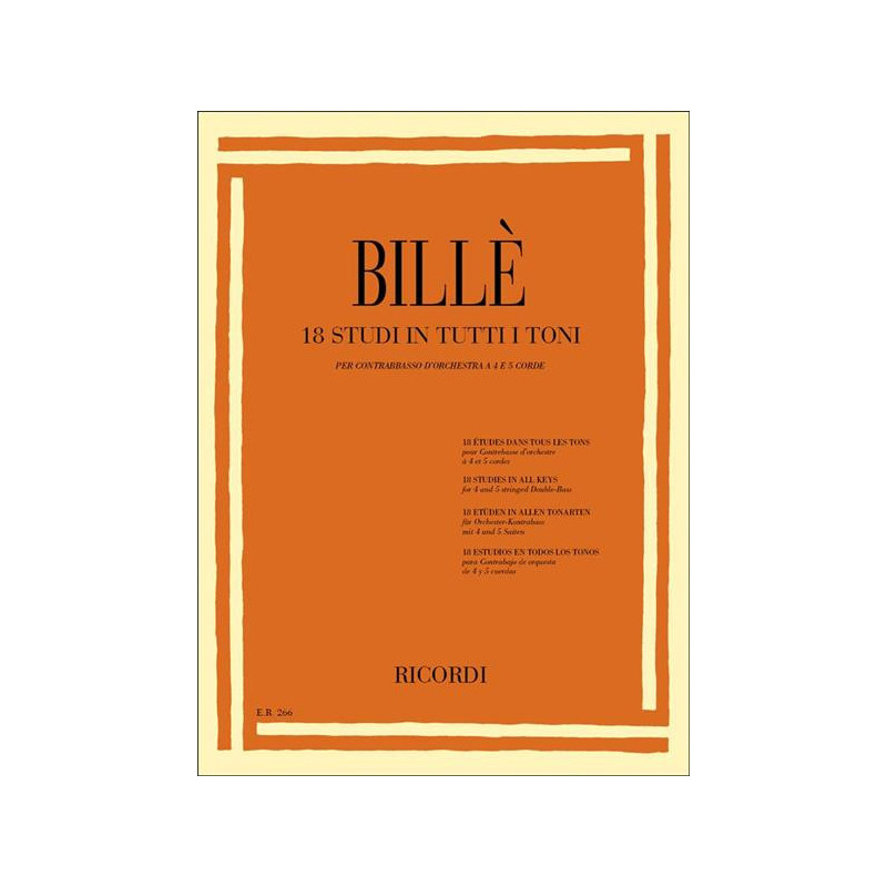 18 STUDI IN TUTTI I TONI - I. BILLE'- CONTRABBASSO