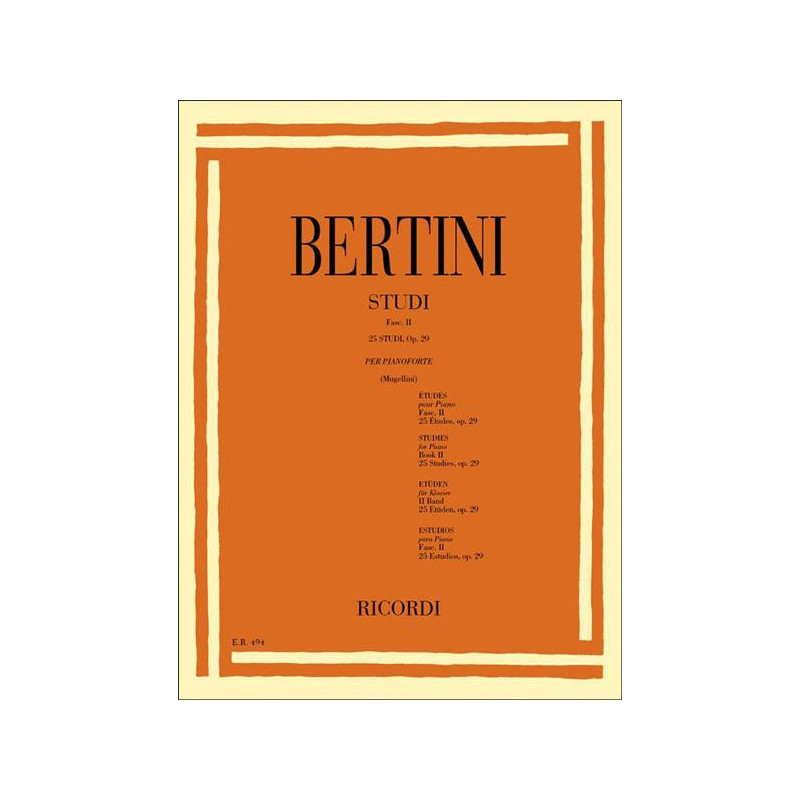 E. BERTINI - 25 STUDI OP. 29 - FASCICOLO 2 - PER PIANOFORTE
