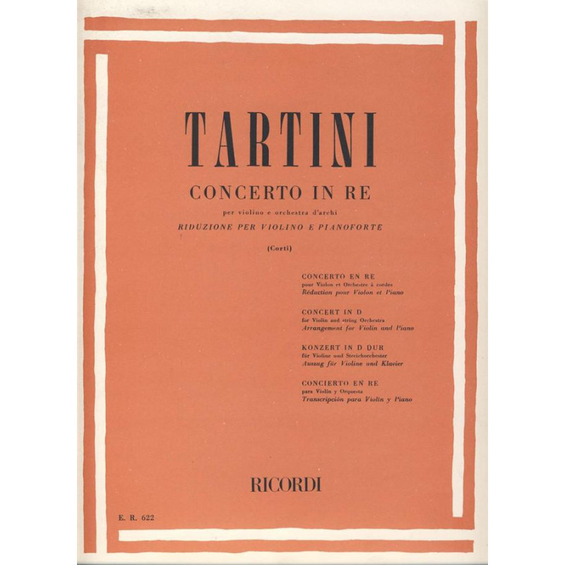 Concerto In Re Op. I N. 4 - Giuseppe Tartini - Trascriz. Violino E Pianoforte