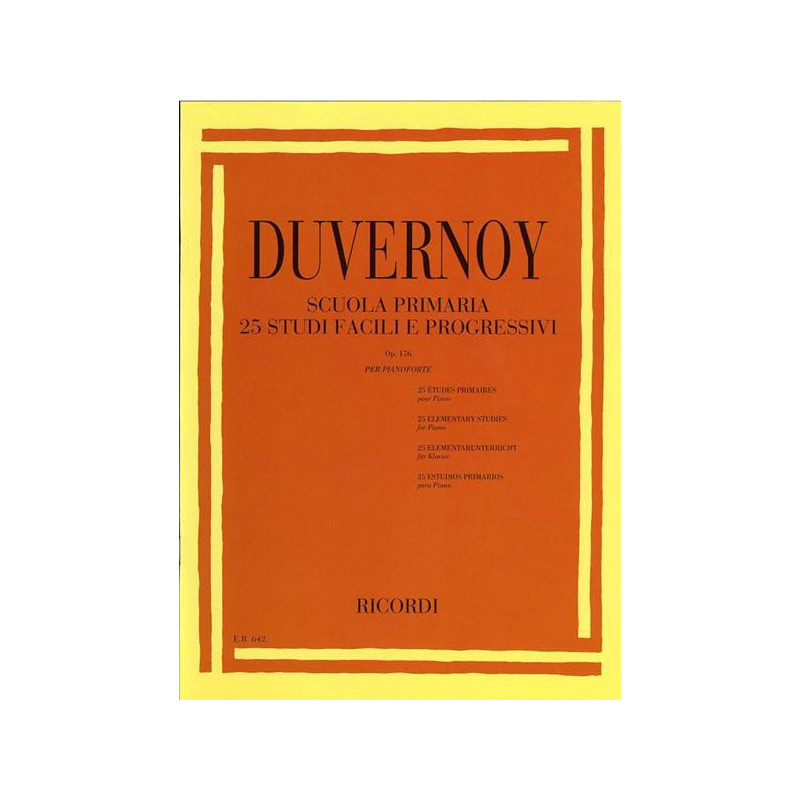 J.B. DUVERNOY - SCUOLA PRIMARIA DEL PIANOFORTE - ED. RICORDI