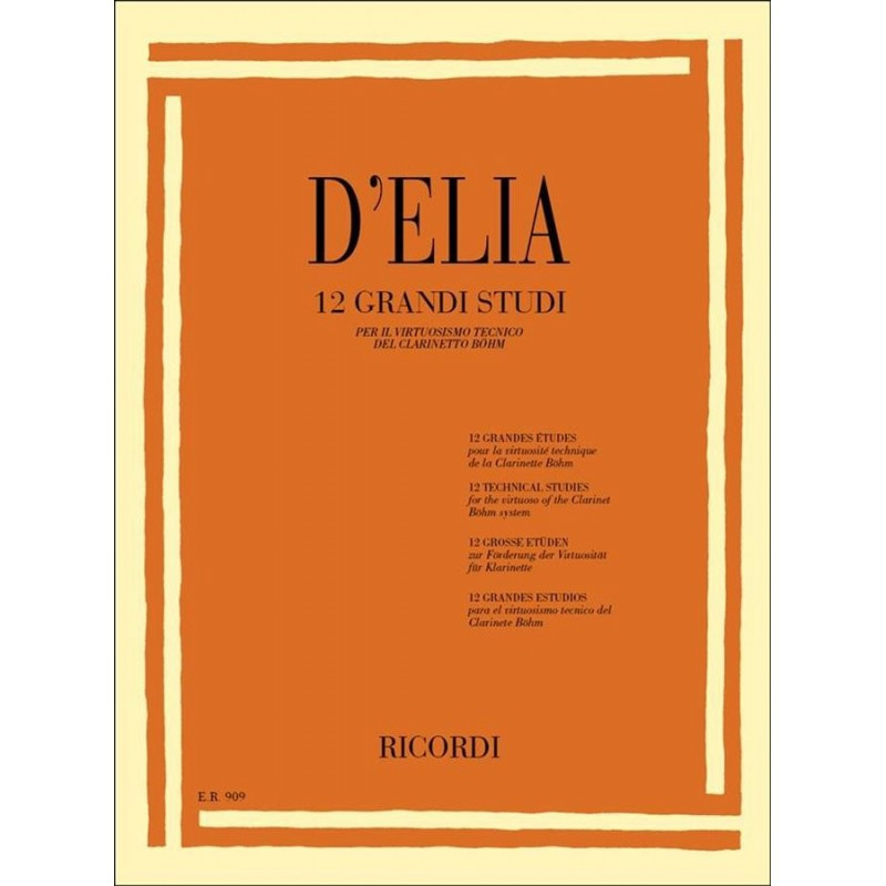 12 Grandi Studi - Antonio d'Elia - Per Clarinetto