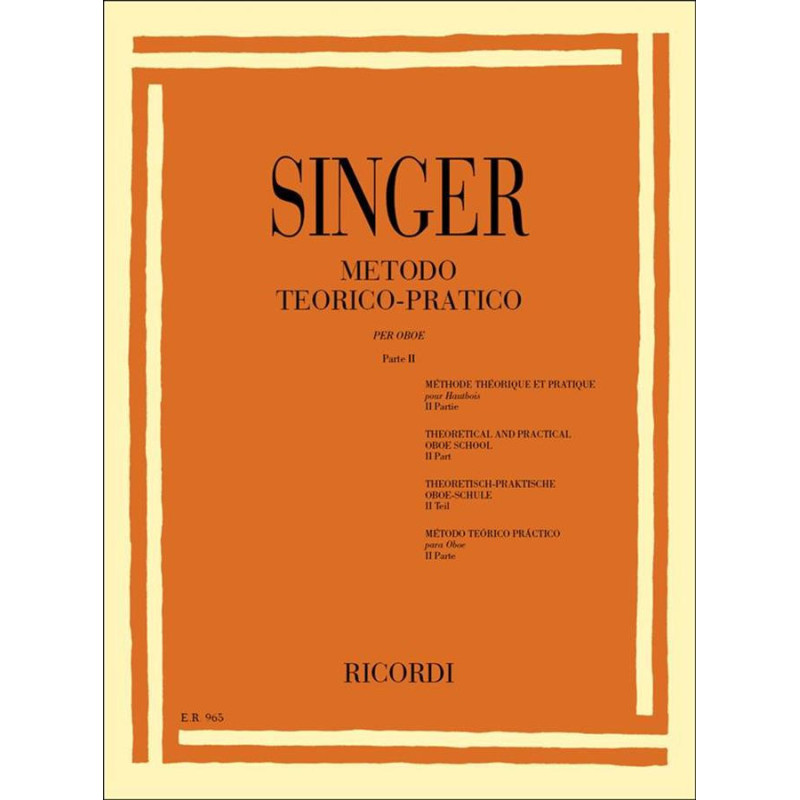 Metodo Teorico - Parte 2 - Pratico Per Oboe - Sigismondo Singer