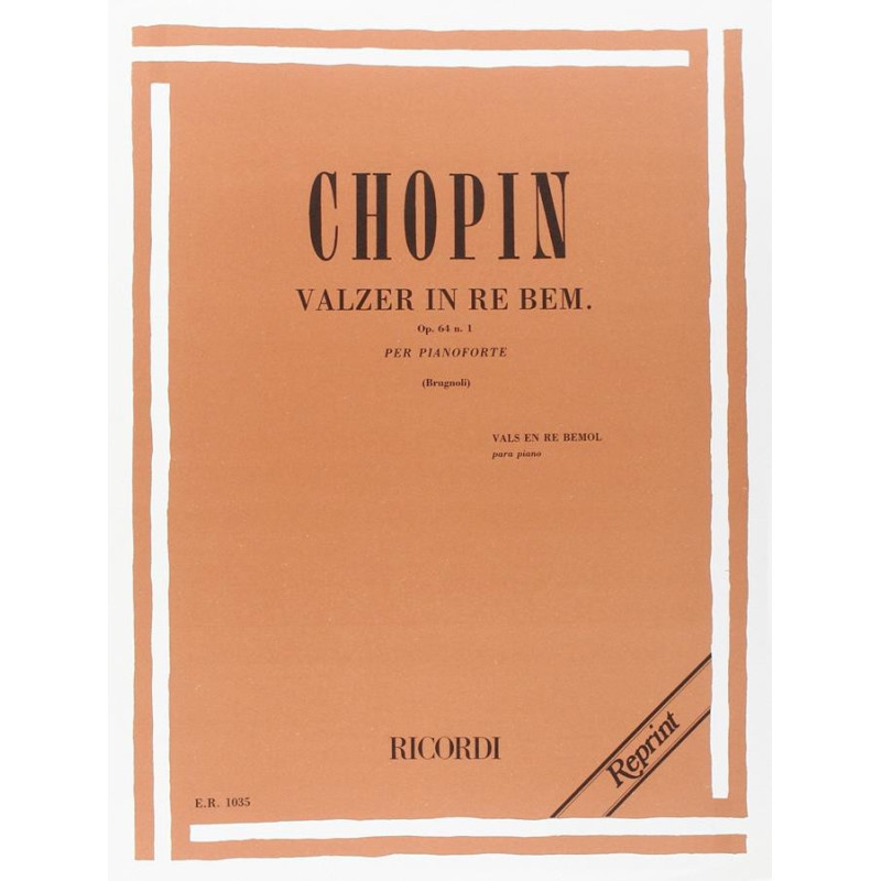Valzer: N. 6 In Re Bem. Op. 64 N.1 'Valzer Di - Frédéric Chopin - Pianoforte