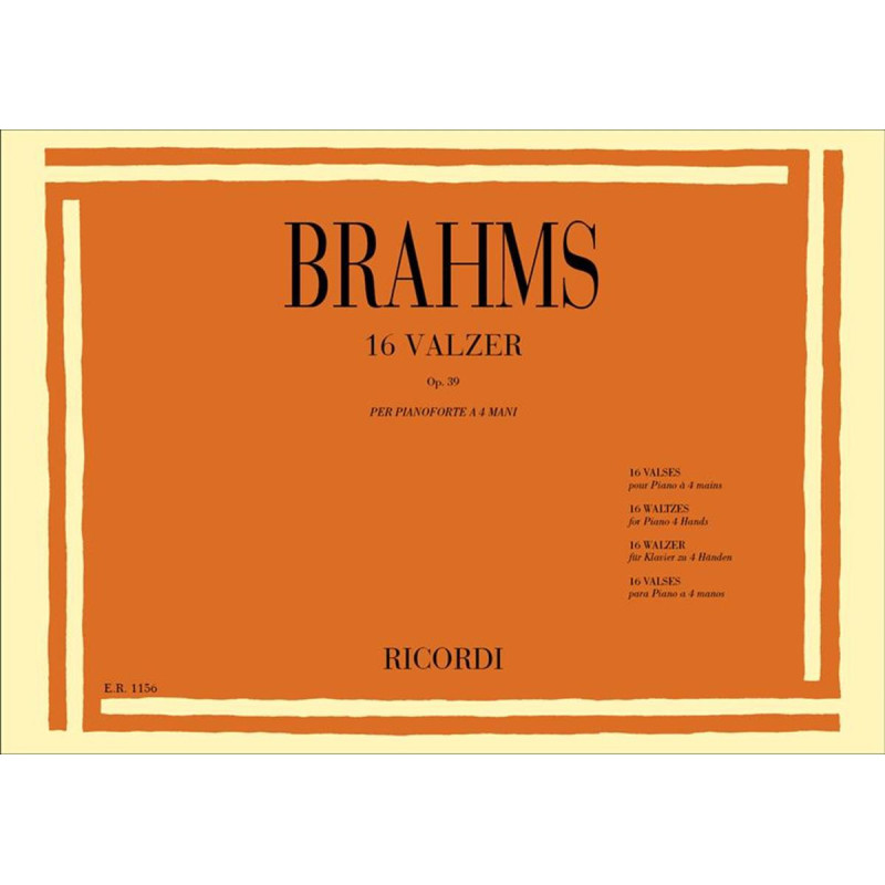 16 Valzer Op. 39 - Johannes Brahms - Per pianoforte a 4 mani
