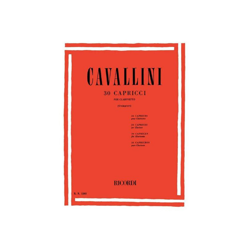 E. CAVALLINI - 30 CAPRICCI PER CLARINETTO - SPARTITI