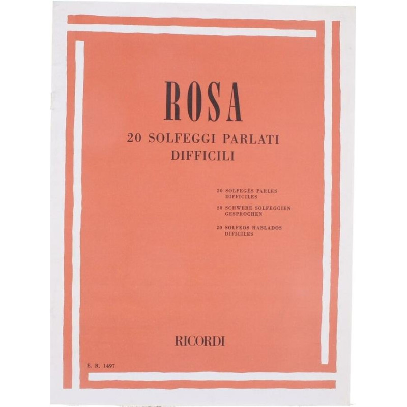 20 Solfeggi Parlati Difficili - M. Rosa