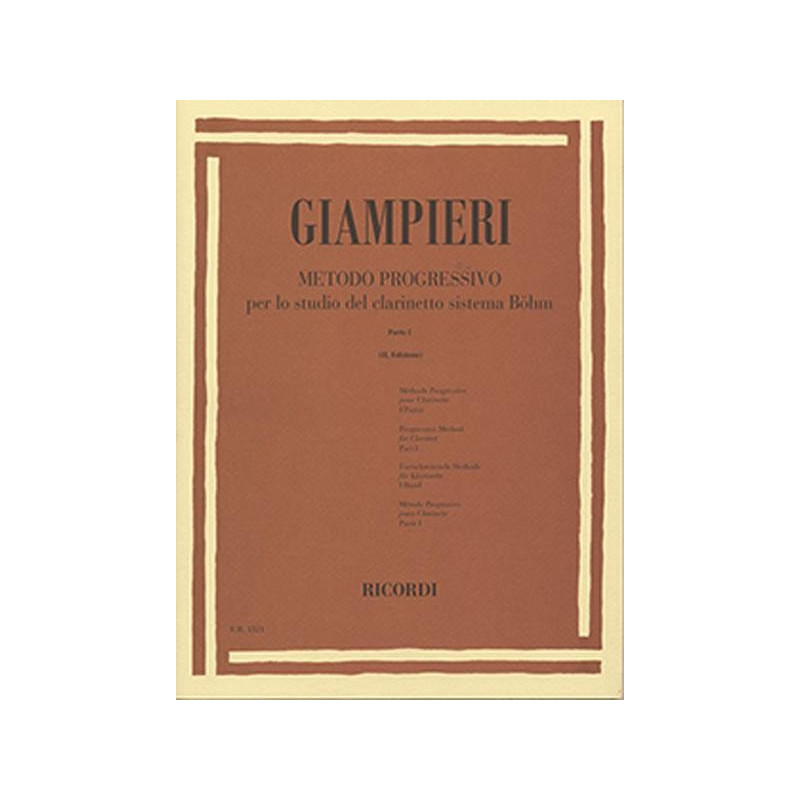 GIAMPIERI METODO PROGRESSIVO PER LO STUDIO DEL CLARINETTO SISTEMA BOHM PARTE I