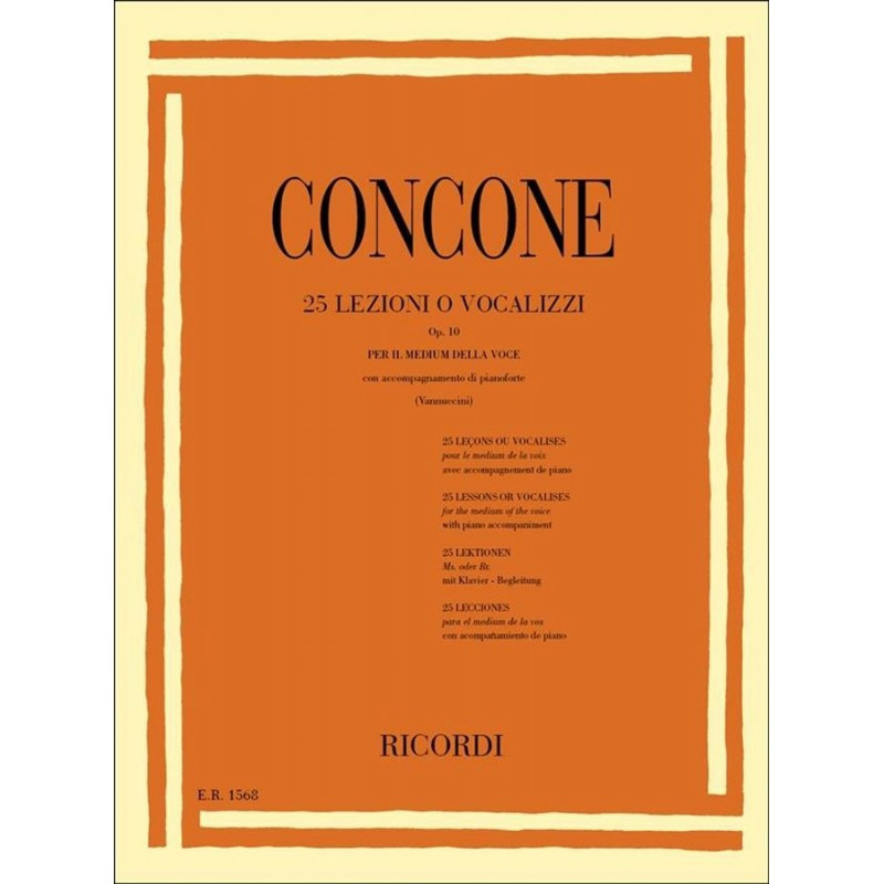 25 Lezioni O Vocalizzi Op. 10 - Giuseppe Concone - Voce e Pianoforte
